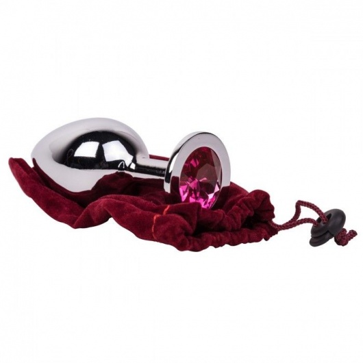 Большой стальной плаг с розовым кристаллом Pink Bubble Gum - 9,5 см. - Erotic Fantasy - купить с доставкой в Новочебоксарске