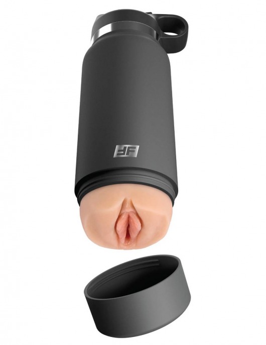 Серый мастурбатор в виде бутылки F*ck Flask - Pipedream - в Новочебоксарске купить с доставкой