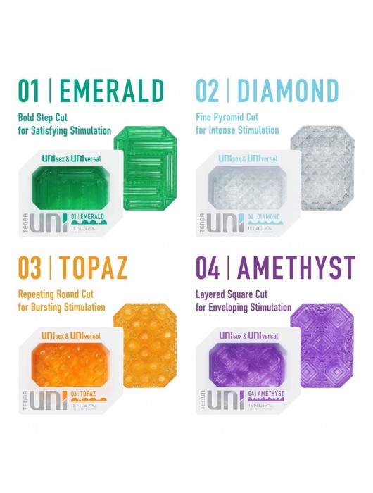 Набор из 4 мастурбаторов-стимуляторов Tenga Uni Variety Pack - Tenga - в Новочебоксарске купить с доставкой