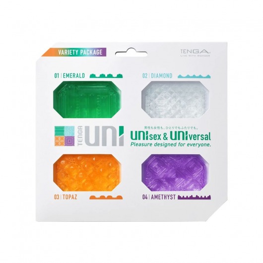 Набор из 4 мастурбаторов-стимуляторов Tenga Uni Variety Pack - Tenga - в Новочебоксарске купить с доставкой