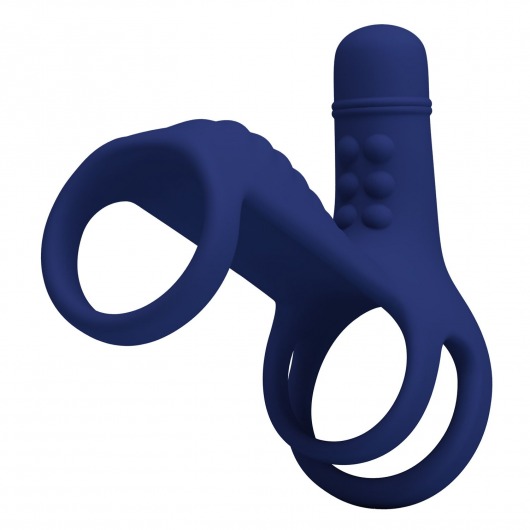 Синяя вибронасадка на пенис Vibrating Penis Sling - Baile - в Новочебоксарске купить с доставкой