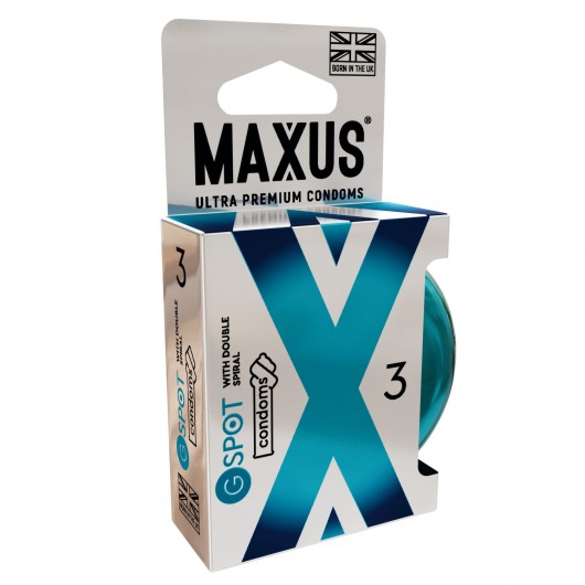 Презервативы Maxus G spot с двойной спиралью - 3 шт. - Maxus - купить с доставкой в Новочебоксарске
