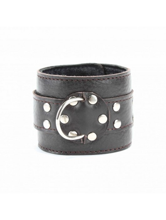 Коричневые оковы из мягкой кожи на металлической цепочке - БДСМ Арсенал - купить с доставкой в Новочебоксарске