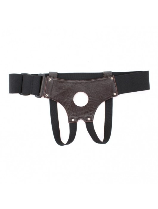 Трусики для страпона коричневого цвета - БДСМ Арсенал - купить с доставкой в Новочебоксарске