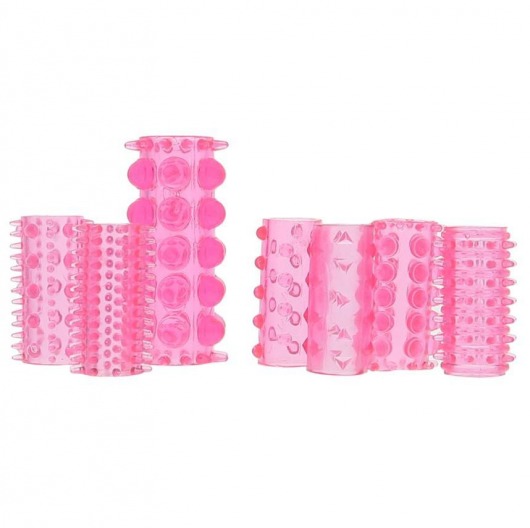 Набор из 7 розовых насадок на пенис ONE-A-DAY PENIS SLEEVES PINK - Seven Creations - в Новочебоксарске купить с доставкой