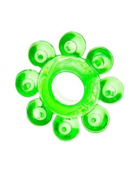 Зеленое эрекционное кольцо-цветок - Toyfa Basic - в Новочебоксарске купить с доставкой