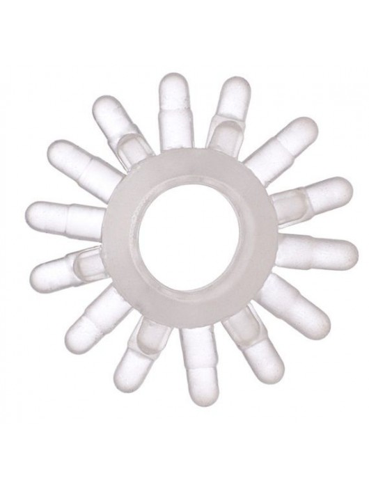 Прозрачное гелевое эрекционное кольцо с шипиками - Toyfa Basic - в Новочебоксарске купить с доставкой