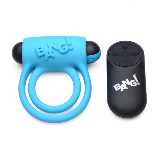 Голубое эрекционное виброкольцо 28X Remote Control Vibrating Cock Ring   Bullet - XR Brands - в Новочебоксарске купить с доставкой