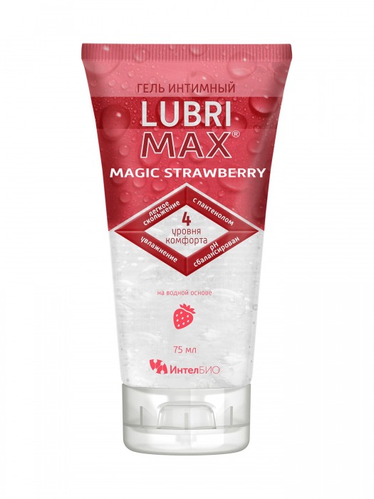 Интимный гель-смазка на водной основе Lubrimax Magic Strawberry - 75 мл. - ИнтелБИО - купить с доставкой в Новочебоксарске