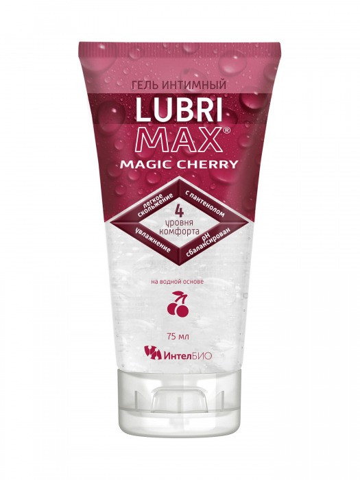 Интимный гель-смазка на водной основе Lubrimax Magic Cherry - 75 мл. - ИнтелБИО - купить с доставкой в Новочебоксарске