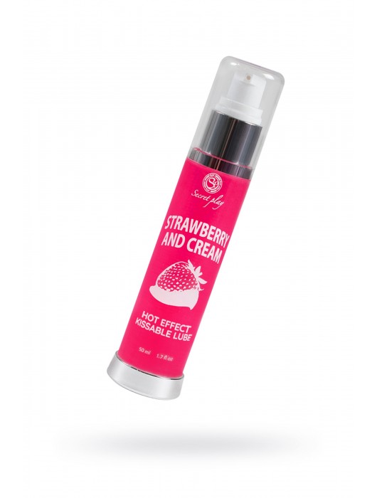 Массажное масло 2-в-1 с разогревающим эффектом и вкусом клубники со сливками - 50 мл. - Secret Play - купить с доставкой в Новочебоксарске