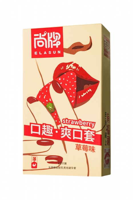 Презервативы Elasun Strawberry с аромато клубники - 10 шт. - Elasun - купить с доставкой в Новочебоксарске
