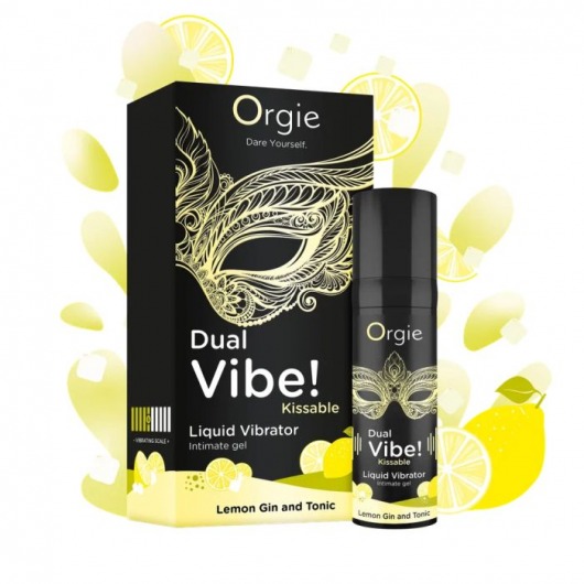 Съедобный жидкий вибратор Dual Vibe! со вкусом лимонного джина с тоником - 15 мл. - ORGIE - купить с доставкой в Новочебоксарске