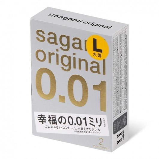 Презервативы Sagami Original 0.01 L-size увеличенного размера - 2 шт. - Sagami - купить с доставкой в Новочебоксарске