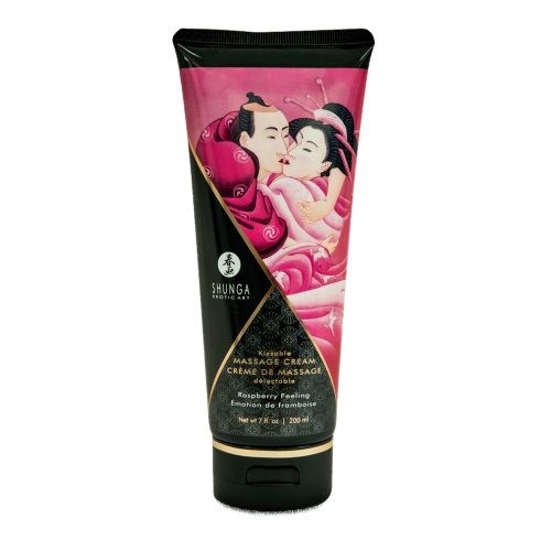 Массажный крем для тела с ароматом малины Raspberry feeling - 200 мл. - Shunga - купить с доставкой в Новочебоксарске