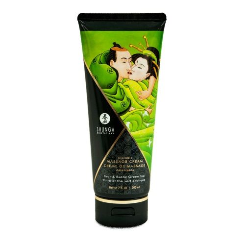 Массажный крем для тела с ароматом груши и зелёного чая Pear   Exotic Green Tea - 200 мл. - Shunga - купить с доставкой в Новочебоксарске