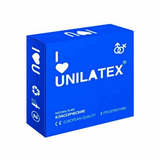 Классические презервативы Unilatex Natural Plain - 3 шт. - Unilatex - купить с доставкой в Новочебоксарске