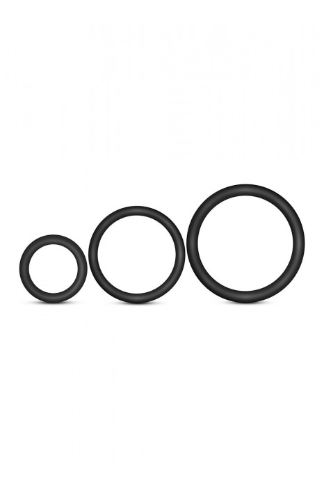 Набор из 3 черных эрекционных колец Cock Ring Set - Blush Novelties - в Новочебоксарске купить с доставкой