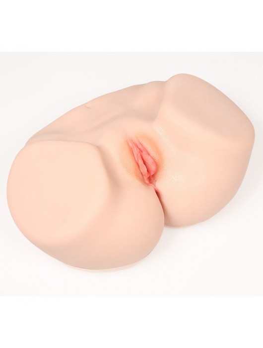 Телесный полуторс с двойным слоем материала и вибрацией Vanilla Onahole Real Vagina - KOKOS - в Новочебоксарске купить с доставкой