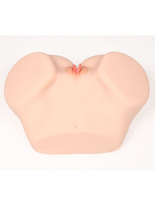 Телесный полуторс с двойным слоем материала и вибрацией Vanilla Onahole Real Vagina - KOKOS - в Новочебоксарске купить с доставкой