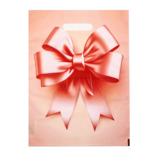 Пакет с принтом в виде банта с вырубной ручкой (30х40 см) - Сима-Ленд - купить с доставкой в Новочебоксарске