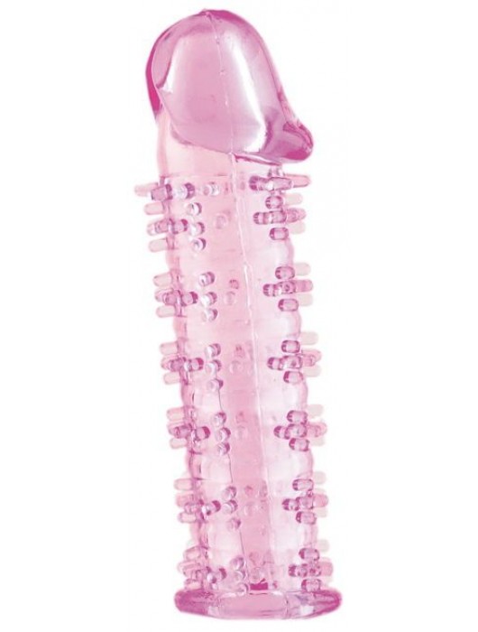 Розовая насадка на пенис с шипами - 12,5 см. - A-toys - в Новочебоксарске купить с доставкой