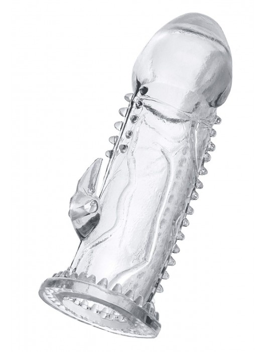 Прозрачная насадка на пенис с шипиками и коготком - 13,5 см. - A-toys - в Новочебоксарске купить с доставкой
