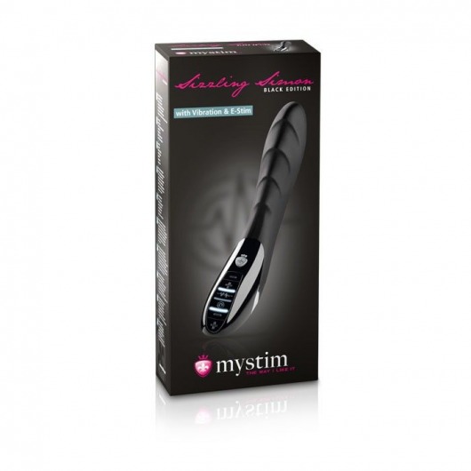 Вибратор с электростимуляцией Sizzling Simon Black Edition - 27 см. - MyStim - купить с доставкой в Новочебоксарске