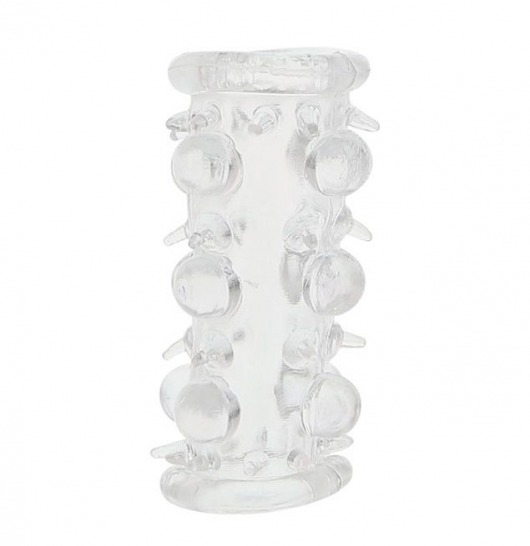 Прозрачная насадка на пенис с шипами и бугорками JELLY JOY LUST CLUSTER CLEAR - Dream Toys - в Новочебоксарске купить с доставкой