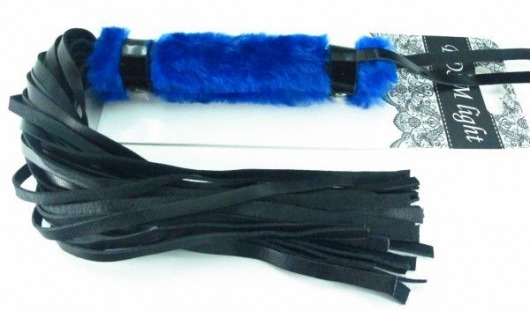 Нежная плеть с синим мехом BDSM Light - 43 см. - БДСМ Арсенал - купить с доставкой в Новочебоксарске