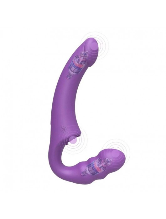 Фиолетовый безремневой страпон Straples Strap-On Dildo - Erokay - купить с доставкой в Новочебоксарске