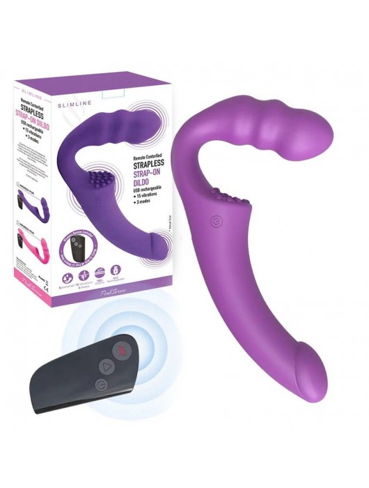 Фиолетовый безремневой страпон Straples Strap-On Dildo - Erokay - купить с доставкой в Новочебоксарске