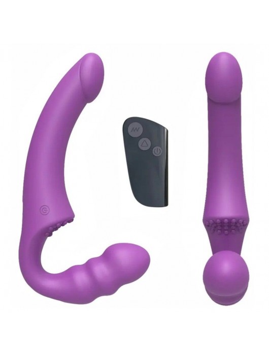 Фиолетовый безремневой страпон Straples Strap-On Dildo - Erokay - купить с доставкой в Новочебоксарске