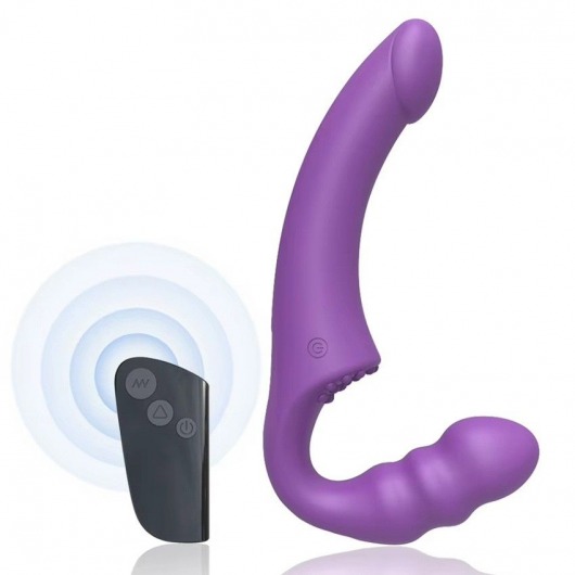 Фиолетовый безремневой страпон Straples Strap-On Dildo - Erokay - купить с доставкой в Новочебоксарске