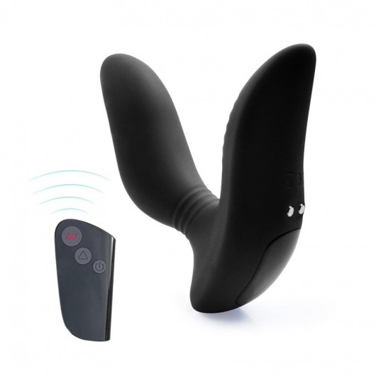 Черный вибромассажер простаты 3,5’’ Remote Control Curve P-spot Massager - 12 см. - Erokay - в Новочебоксарске купить с доставкой