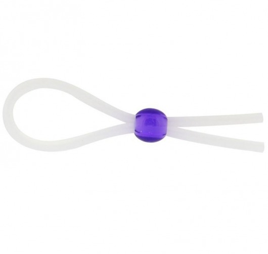 Прозрачное лассо с фиолетовой бусиной SILICONE COCK RING WITH BEAD LAVENDER - NMC - в Новочебоксарске купить с доставкой
