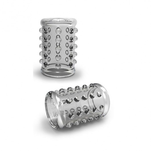 Прозрачная насадка на пенис с шишечками STAY HARD COCK SLEEVE 02 CLEAR - Blush Novelties - в Новочебоксарске купить с доставкой