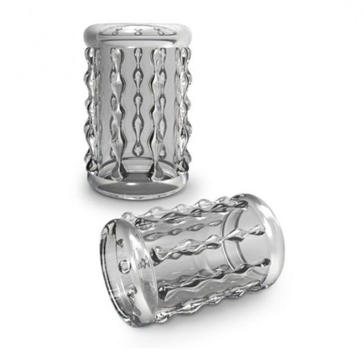 Прозрачная насадка с бороздками STAY HARD COCK SLEEVE 04 CLEAR - Blush Novelties - в Новочебоксарске купить с доставкой