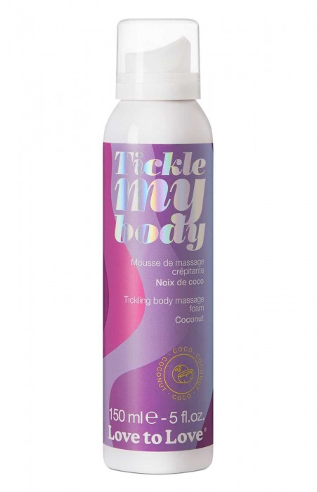 Массажная хрустящая пенка Tickle My Body Coconut с ароматом кокоса - 150 мл. - Love to Love - купить с доставкой в Новочебоксарске