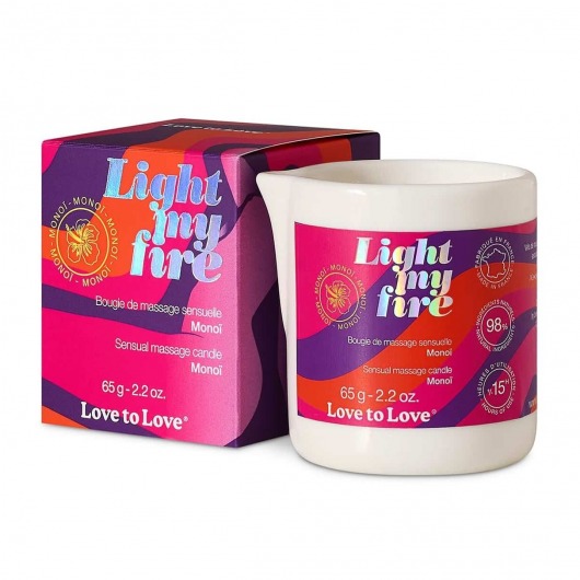 Массажная свеча Light My Fire с ароматом моной - 80 мл. - Love to Love - купить с доставкой в Новочебоксарске