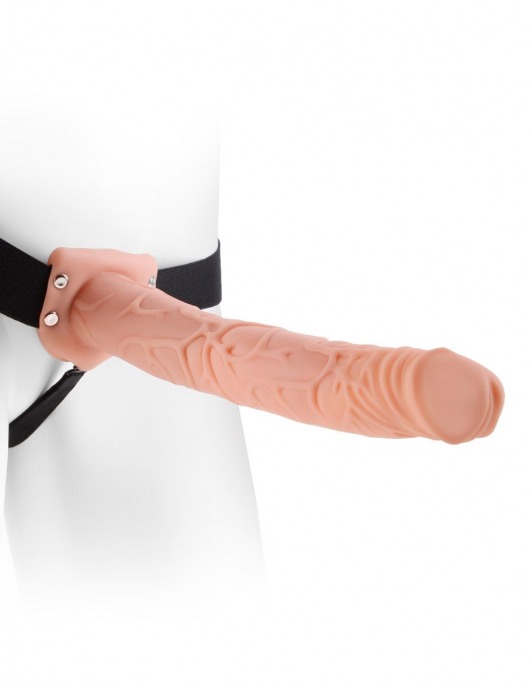 Фаллопротез телесного цвета Hollow Strap-On - 29 см. - Pipedream - купить с доставкой в Новочебоксарске