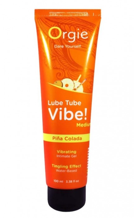 Гель с эффектом вибрации Lube Tube Vibe Medium Pina Colada - 100 мл. - ORGIE - купить с доставкой в Новочебоксарске
