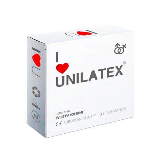Ультратонкие презервативы Unilatex Ultra Thin - 3 шт. - Unilatex - купить с доставкой в Новочебоксарске