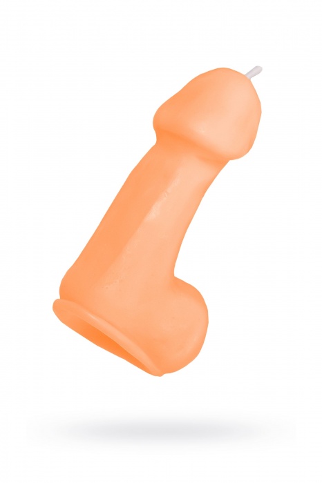 Оранжевая свеча в форме пениса - 47 гр. - Pecado - купить с доставкой в Новочебоксарске