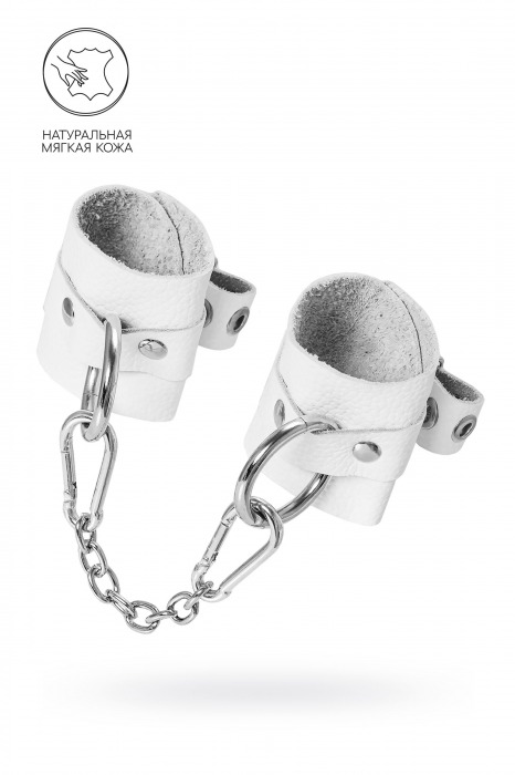 Белые мягкие кожаные наручники с люверсами - Pecado - купить с доставкой в Новочебоксарске