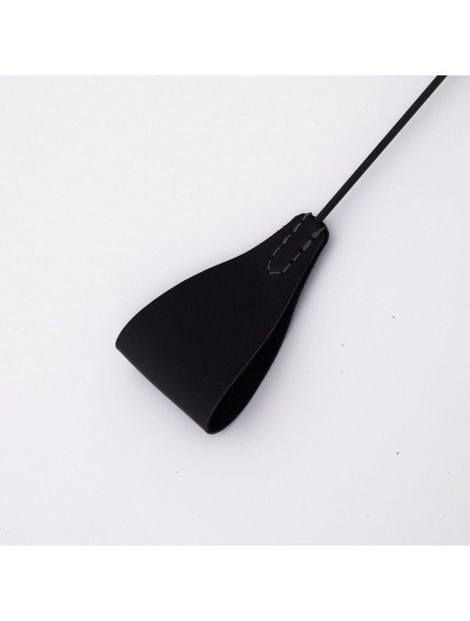 Стек с широким черным кожаным наконечником и металлической ручкой - 67 см. - Crazy Handmade - купить с доставкой в Новочебоксарске