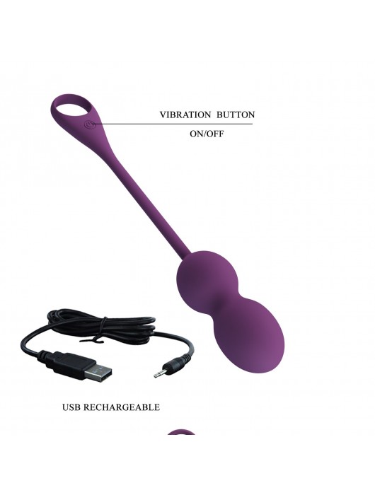 Фиолетовые вагинальные шарики Elvira с управлением через смартфон - Baile