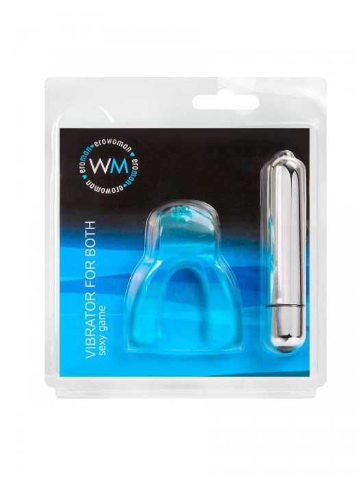 Голубая капа с вибропулей для оральных ласк - Erowoman-Eroman