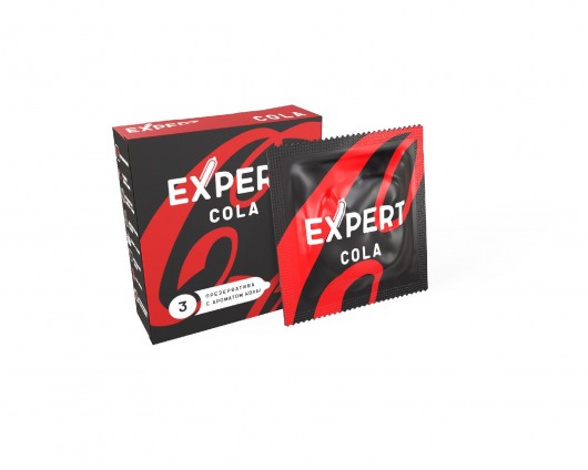 Презервативы с ароматом колы Expert Cola - 3 шт. - Expert - купить с доставкой в Новочебоксарске