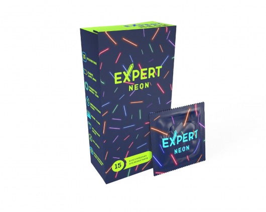 Светящиеся в темноте презервативы Expert Neon - 15 шт. - Expert - купить с доставкой в Новочебоксарске